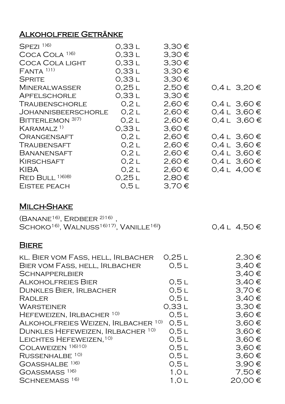 Speisekarte Seite 5